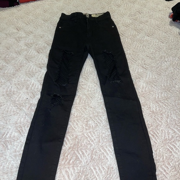 denim blvd Denim - Black jeans with netting size 1
